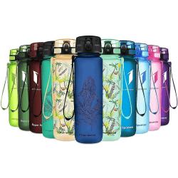 Super Sparrow Trinkflasche - Tritan Wasserflasche - 350ml, 500ml, 750ml, 1000ml - BPA-frei - Ideale Sportflasche - Sport, Wasser, Fahrrad, Fitness, Uni, Outdoor - Leicht, Nachhaltig 1000ml-32oz Mitternachtsblau