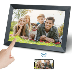 Aorpdd Digitaler Bilderrahmen WLAN 10.1 Zoll, HD IPS-Touchscreen Elektronischer Bilderrahmen mit 32 GB Speicher, Automatische Drehung, Teilen von Fotos oder Videos überall über Frameo App ‎Schwarz 10.1 Zoll WLAN Blcak