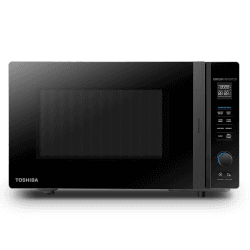 Toshiba MV-TC25T(BK) 4-in-1-Mikrowellenherd mit Heißluftfritteuse, Origin-Inverter-Technologie, leicht zu reinigendem Emaille-Innenraum, 25 L, 2100 W, Schwarz 25L Heißluft 4-in-1