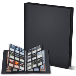 Lictin Sammelkarten Alben 540 Pockets Transparent Sammelkarten 30 Seiten Pro 18 Pocket Leere Sammelmappe Kartenhalter mit wasserdichte Schwarzer Buchdeckel 540 Pockets Schwarz