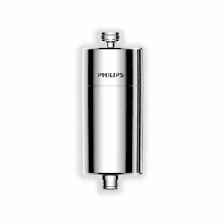 Philips Water - Inline-Duschfilter - Reduziert Chlor um bis zu 99 Prozent, Geeignet für alle Duschschläuche und Wasserhähne, chrome Shower Filter Stainless Steel