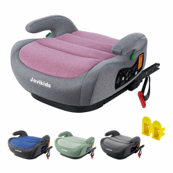 Jovikids Sitzerhöhung Auto Kinder ISOFIX, ECE R129 Kindersitzerhöhung Gruppe 2/3(ca.15-36 kg), Verdickter Stoffbezug & Isofix Adapter, Leicht Waschbar Rosa