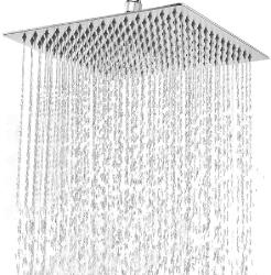 duschkopf regendusche 12 Zoll, Regenduschkopf 30x30cm Eckig aus Edelstahl, Selbstreinigende Regendusche Brausekopf Quadratisch, Chrom Eckig 12 Zoll