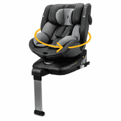 Osann Eno360 SL i-Size, 360 Grad drehbarer Kindersitz mit Isofix + Standfuß, von 40-150 cm Reboarder, Baby Autositz – Dark Grey Melange i-Size Dark Grey Melange