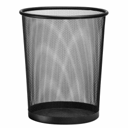 D.RECT Papierkorb Büro 19L - Abfalleimer, Papierkorb aus Drahtgeflecht Mülleimer, Papiereimer - Metall Büroeimer Mesh Runder, XXL Schwarz Schwarz 19L Runder