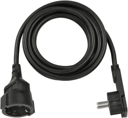 Brennenstuhl Qualitäts-Kunststoff-Verlängerungskabel mit Flachstecker (Verlängerungskabel flach für innen mit 2m Kabel) schwarz schwarz 2m Single
