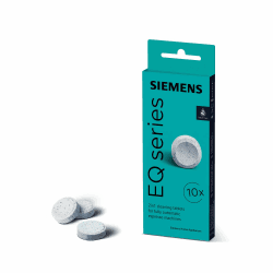 Siemens Reinigungstabletten TZ80001A, 10 Stück, Kaffeeöl-Rückstände ideal entfernen, optimiert für das Reinigungsprogramm von Kaffeevollautomaten der Reihen EQ, surpresso und Einbauvollautomaten 10 Reinigungstabletten