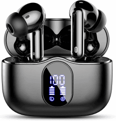 Bluetooth Kopfhörer, Kopfhörer Kabellos Bluetooth 5.3 Sport In Ear Kopfhörer mit 4 Mikrofon, 40 std Spielzeit, LED-Anzeige, ENC Lärmreduzierung, HiFi Stereo Ohrhörer für Arbeit und Studium Schwarz