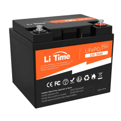 LiTime 12V 50Ah LiFePO4 Batterie mit Max. 15000 Zyklen und 10 Jahre Lebensdauer, Eingebautes 50A BMS, 12V 50Ah Lithium Akku Ideal für Wohnmobil, Solaranlage, Marine, Perfekter Ersatz für AGM Batterie 12.8V50Ah