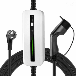 Morec Tragbares EV Ladekabel Typ 2 Schaltbare Ladebox 16A Schuko 2-polig Ladegerät IEC62196-2 Elektroauto EVSE (Euro-Stecker) 3,6kw, 6m/20ft Typ 2-16A