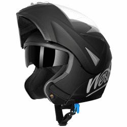 Westt Motorradhelm Herren Damen Klapphelm Jethelm mit Kinnschutz Integralhelm Scooter Roller Helm Helm Motorrad mit ECE DOT Zertifizierung L (59-60 cm) Schwarz