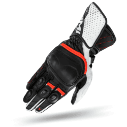 SHIMA ST-3 Motorrad Handschuhe Herren Leder Lange Sommer Motorradhandschuhe Schutz Touchscreen Touren Lederhandschuhe XXL Weiß/Rot