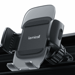 Lamicall Handyhalterung Auto, Handy Autohalterung - [2024 Federclip] Universal Lüftung Handyhalter Auto, 360 Grad Vent KFZ Halterung für iPhone 15/14/13/12 Pro Max Plus, Samsung, 4-7 Zoll Smartphone Upgraded - Dunkelschwarz