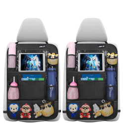 Ezilif Auto Rückenlehnenschutz 2 Stück Groß Auto Rücksitz Organizer für Kinder, 600D Oxford Stoff Wasserdicht Rücksitzschoner mit 12 Zoll iPad/Tablet-Tasche, Kick-Matten-Schutz für Autositz