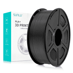 SUNLU PLA Plus 3D Drucker Filament, PLA+ Filament 1.75mm, sauber gewickeltes Filament, robustes 3D Filament, kompatibel mit 3D FDM Druckern, Maßgenauigkeit +/- 0.02 mm, 1kgSpule(2.2Pfund), Schwarz 1000g Schwarz