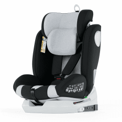 Babify Onboard Autositz für Babys und Kinder, 0 Monate - 12 Jahre, verstellbar 360, tragbarer und sicherer Sitz i-Size ECE R129 Grau