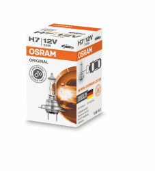 Osram ORIGINAL H7, Halogen-Scheinwerferlampe, 64210, 12V PKW, Faltschachtel (1 Stück) H7 Faltschachtel