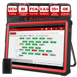 Launch X431 Pro3S+ Vollständige System OBD2 Diagnosegerät Auto, Bidirektionale Diagnosegerät volle System Automotive, ECU-Codierung Schlüssel programmierung, Betätigungstest mit 35+ Rücksetzfunktion LAUNCH X431 Pro3S plus