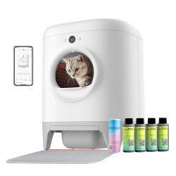PETKIT Pura X Selbstreinigende Katzentoilette, Katzenklo Selbstreinigend,xSecure/Geurverwijdering/App-Steuerung/60L Maximales Fassungsvermögen, Automatisches Katzenklo für Mehrere Katzen Aktualisieren der Version