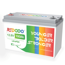 LiFePO4 100Ah 12V, Redodo Lithium Batterie 100A BMS Max. 1280W Ausgangsleistung LiFePO4 Akku Deep Cycle mit 4000-15000 Mal Tiefzyklus für Wohnmobil, Solare Heimanlagen, Camping, Boot 12V100Ah- 1 Pack