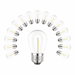 Svater 15pcs 1W S14 Plastik Glühlampen LED Ersetzt E27 Schraube Basis 2700K Warmweiß 360 Grad Abstrahlwinkel für Schnur Licht