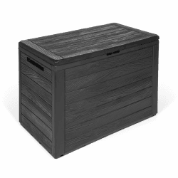 Kreher Kompakte Kissenbox/Aufbewahrungsbox in Anthrazit mit 190 Liter Volumen. Robust, abwaschbar und einfach im Aufbau!