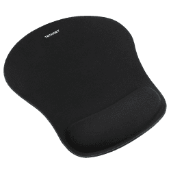 TECKNET Mauspad mit Gelkissen, Memory Foam Mousepad Ergonomisches Wasserdicht Komfort Mausmatte mit Handgelenkpolster Handauflage für Alle Maus Offfice Heim Computer Laptop Schwarz