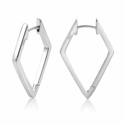 ALEXCRAFT Ohrringe Creolen Silber 925 für Damen Ohrringe Klein Huggie Hypoallergen Ohrringe Silberne Rautenreifen 20mmx30mm