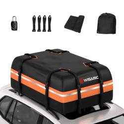 Wisamic Auto Dachbox 425 Liter Faltbar Dachtasche Wasserdicht Dachkoffer Tragbar Aufbewahrungsbox mit Anti-Rutsch Matte für Auto mit/ohne Reling zu Reisen und Gepäcktransport 15 Kubikfuß