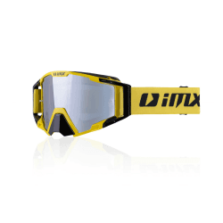 IMX RACING SAND Motorrad Schutzbrille | Iridium und Klares Visier inklusive | Anti-Beschlag und Anti-Kratz Linse | Nasenschutz | Breites 45mm Band mit Silikondruck | Drei Lagen Schaum Gelb / Schwarz