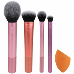 Real Techniques Everyday Essentials + Make-up-Schwamm-Set, Make-up-Pinsel und Make-up-Mixer-Schwamm, für Foundation, Rouge, Bronzer, Lidschatten und Puder, 5-teiliges Set 5 Stück (1er Pack)