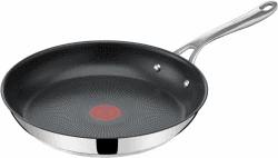 Tefal Jamie Oliver Cook's Direct On Bratpfanne 28 cm, Antihaft, Induktionstauglich, Backofenfest, Edelstahl, Genieteter Griff, E3040644 ohne Rezeptheft 28 cm