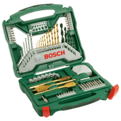 Bosch Accessories Bosch 70tlg. X-Line Titanium Bohrer und Schrauber Set (Holz, Stein und Metall, Zubehör Bohrmaschine) 70 tlg.