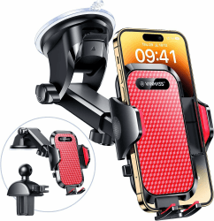 VANMASS Handyhalterung Auto 2024 Upgrade Super Stabil 3 in 1 Saugnapf & Lüftung 100% Sicher Universale Handy Halterung Auto Flexibel Passt Für Alle iPhone 14/13 /12/11 Pro Max Samsung S23/S22 Huawei Rot