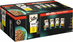 Sheba Katzennassfutter Selection in Sauce, 40 Portionsbeutel, 40x85g (1 Großpackung) – Katzenfutter nass, Geflügel Variation mit Ente, Huhn, Geflügel und Truthahn 85 g (40er Pack)