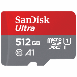 SanDisk Ultra Android microSDXC UHS-I Speicherkarte 512 GB + Adapter (Für Smartphones und Tablets, A1, Class 10, U1, Full HD-Videos, bis zu 150 MB/s Lesegeschwindigkeit) Single Pack 512GB Up to 150MB/s