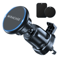 Miracase Handyhalterung,Handyhalter mit 6 Starke Magnet 2 Metallplatte,Universale 360° Magnetischer KFZ Handyhalterung Auto Lüftung für iPhone Samsung Huawei Smartphone