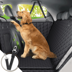 Angooni Autoschondecke Hund Rücksitz (135 × 145 cm) - Hundedecke Auto Rückbank mit Sichtfenster und Seitenschutz - Wasserdicht rutschfest - Rückbank Hundeschutz für Autos, LKWs, SUVs. 135cm(mit Sichtfenster)