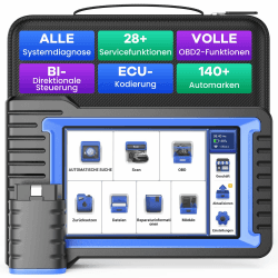 OBD2 Diagnosegerät, MUCAR VO7 Diagnosegerät Auto Mit OE-Ebene Alle System Diagnose und 28+ Reset-Services, KFZ Auslesegerät für Aktives Testen, ECU-Kodierung, 3 Jahre Kostenlose Aktualisierungen MUCAR VO7 (Blau)
