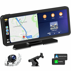 Volam Tragbares Car Autoradio mit Wireless A-pple Carplay&Android Auto,6.86 Zoll IPS Touchscreen,1080P Wasserdicht Rückfahrkamera,Digital Receiver mit Siri Goog-le/GPS Navigat/Bluetooth/Mirror Video