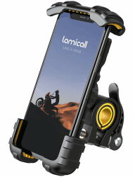 Handyhalterung Fahrrad, Lamicall Handyhalter Motorrad - Universal 360° Fahrrad Halter für iPhone 15 14 Pro Max Plus, 13 12 Pro Max Mini, 11 Pro SE, Xs Max, XR, X, 8, 7, 6S, Samsung S23 S22, Smartphone 🥇Upgraded - Gelb
