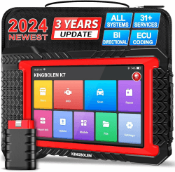 KINGBOLEN K7 Obd2 Diagnosegerät für Alle Fahrzeuge,Bi-Direktionale Auto Diagnosegerät mit 3-Jahres-Update (Wert von € 300),Alle Systemdiagnosen,Active Test,ECU-Kodierung,36+ Dienst Zurücksetzen.