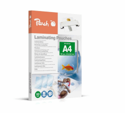 Peach Laminierfolien A4 - 80 mic - 100 pouches - glänzend - Premiumqualität für beste Laminierergebnisse - kompatibel mit Geräten aller Markenhersteller - PP580-02 Glänzend A4 80 100