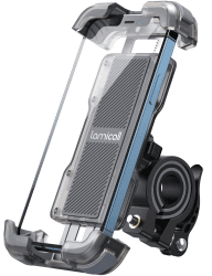 Lamicall Handyhalterung Fahrrad, Handyhalter Motorrad - 2024 Universal 360° Fahrrad Halter für iPhone 15 14 Pro Max Plus, SE, 13 12 Pro Max Mini, 11, Xs Max, XR, X, 8, 7, 6, Samsung S10 S9, Smartphone Transparent