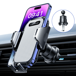 VANMASS Handyhalterung Auto Pro Version Bombenfest Handy Halterung Auto Lüftunghaken 100% Silikonschutz Kfz Handyhalter Auto 360°Drehbar Stabil Smartphone Halterung Auto für iPhone Samsung Huawei,Weiß