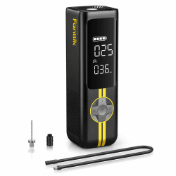 Fanttik X8 APEX Tragbare Elektronische Luftpumpe 12V mit 7800mAh, 10,3BAR / 150PSI Elektrischer Kompressor 2X Schneller, Dualer Bildschirm mit LED, für Auto, E-Bike, Motorrad, Ball Gelb
