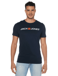 JACK & JONES Male T-Shirt Logo Rundhals T-Shirt XL Navy Blazer