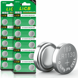 LiCB 20 Stück LR1130 batterien knopfzellen, AG10 l1131 189 1,5V Alkaline Batterie, lr54 knopfzelle 3 Jahre Lagerfähigkeit 100% Voll Garantie