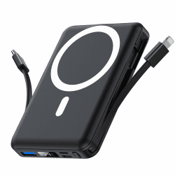 Yiisonger Magsafe Powerbank 10000mAh, Wireless Magnetische Powerbank 22.5W PD Schnelles Laden mit LED-Display und USB-C Ladekabel Externe Akkupack für iPhone 15/14/13/12 Pro Max/Pro/Plus (Schwarz)