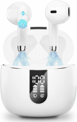 Bluetooth 5.3 Kopfhörer, In Ear Kopfhörer Kabellos mit 4 Mic, 48H Tiefer Bass Spielzeit Wireless Earbud, LED-Anzeige, Bluetooth Ohrhörer mit ENC Noise Cancelling, IP7 Wasserdicht Kopfhörer Sport USB-C Weiß